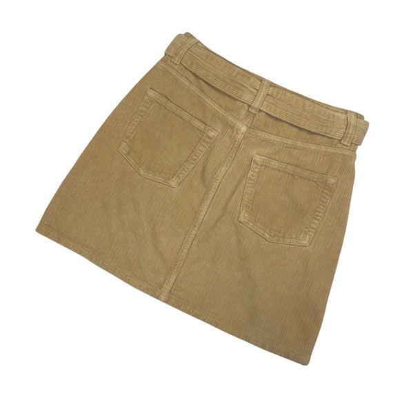Topshop Light Brown Corduroy Mini Skirt With Adjustable Belt Small - Picture 6 of 9